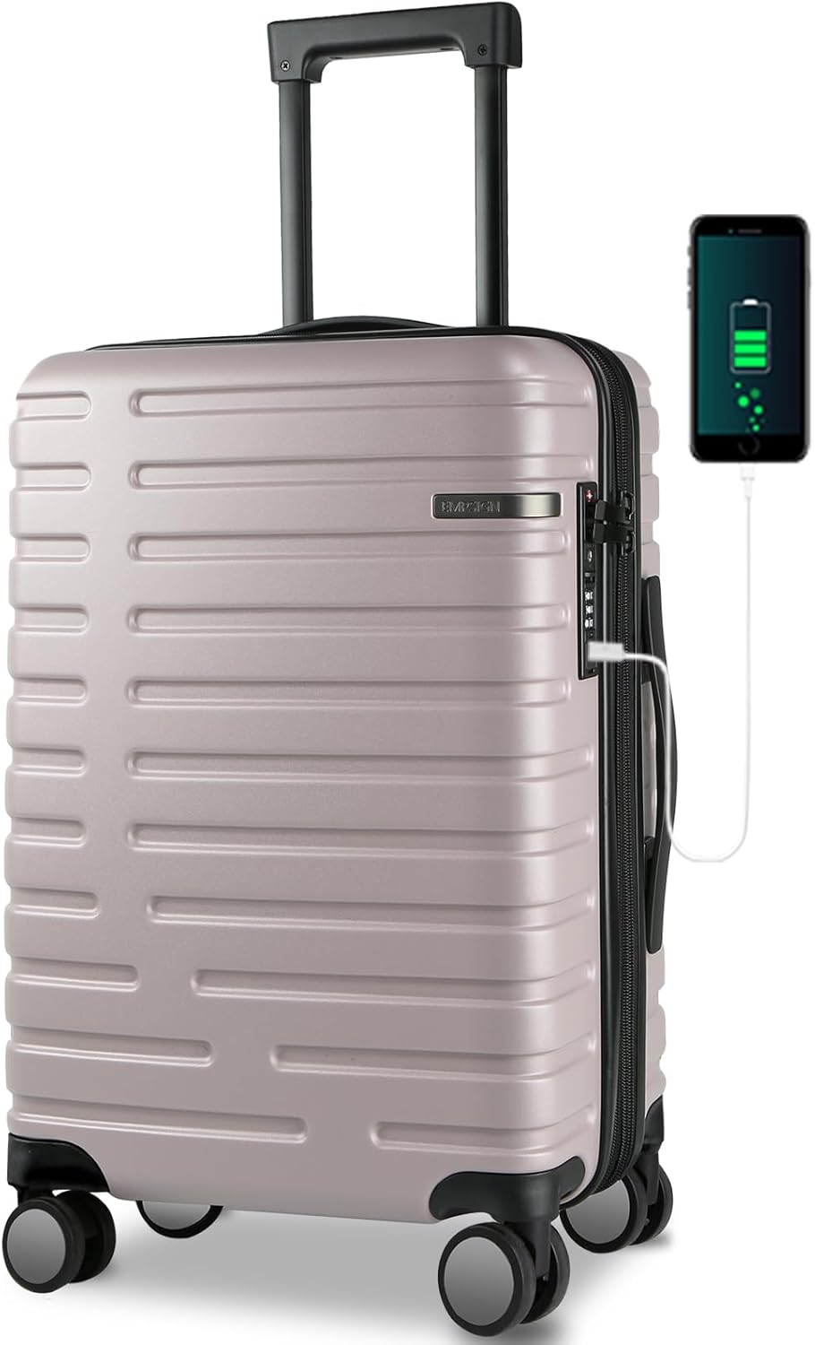 Udvidelig hård suitcase med 360° hjul og TSA-lås