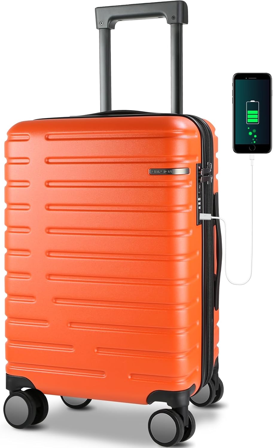 Udvidelig hård suitcase med 360° hjul og TSA-lås