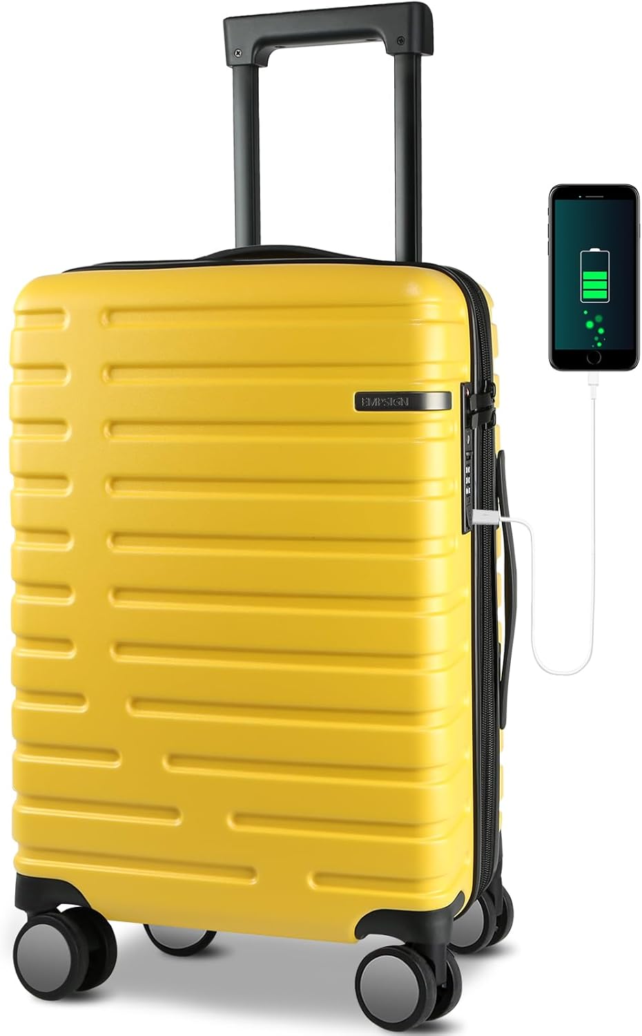 Udvidelig hård suitcase med 360° hjul og TSA-lås