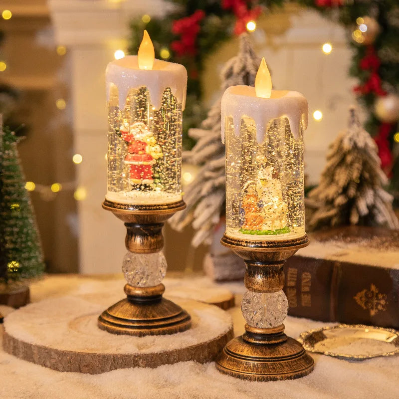 Magiske LED Julelys med Flammefri Glød og Sneeffekt