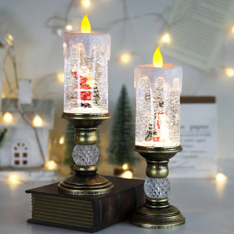 Magiske LED Julelys med Flammefri Glød og Sneeffekt