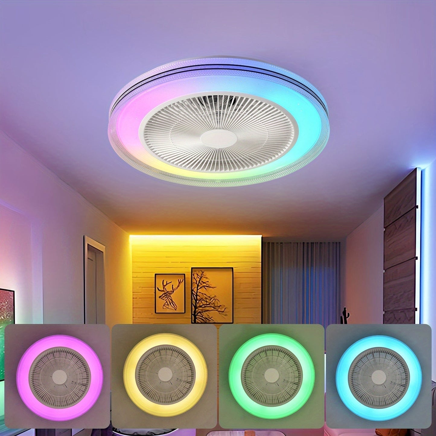 Smart Loft Ventilator med RGB-belysning – Stilfuld og Effektiv