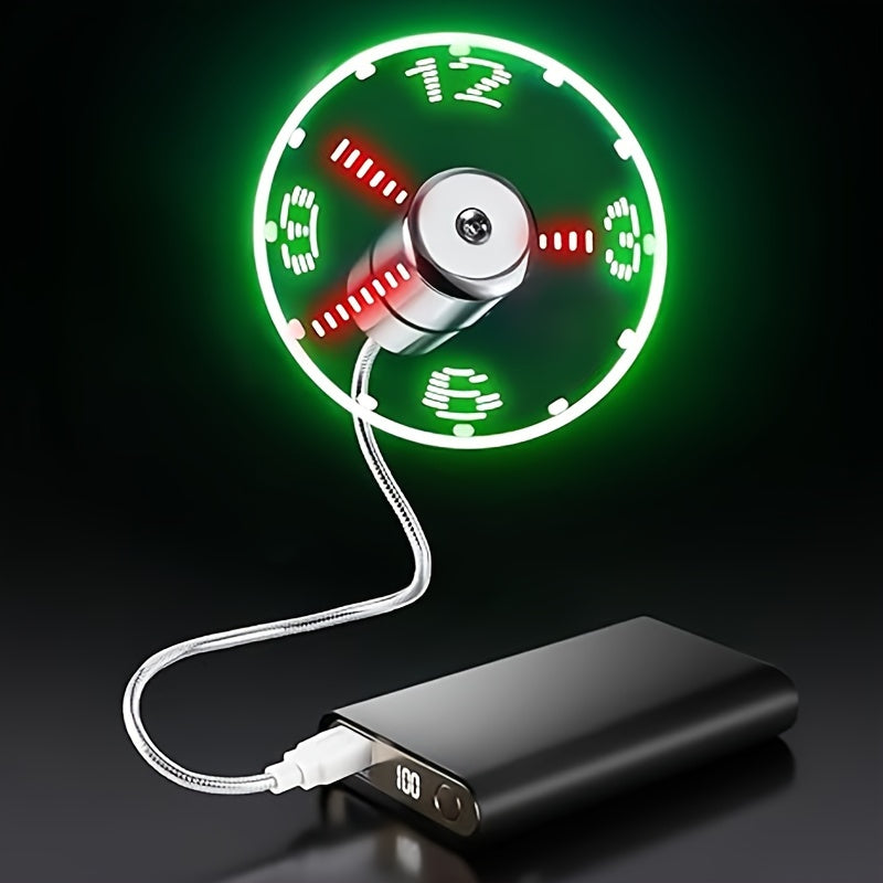USB Fläkt med LED Klocka – Kompakt och Stilren