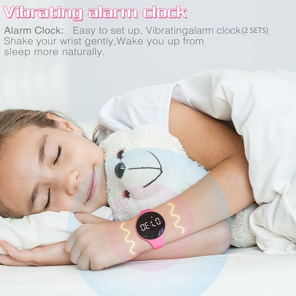 Digitalt LED Ur med Skridttæller og Vibrerende Alarm – Fitness Tracker til Børn