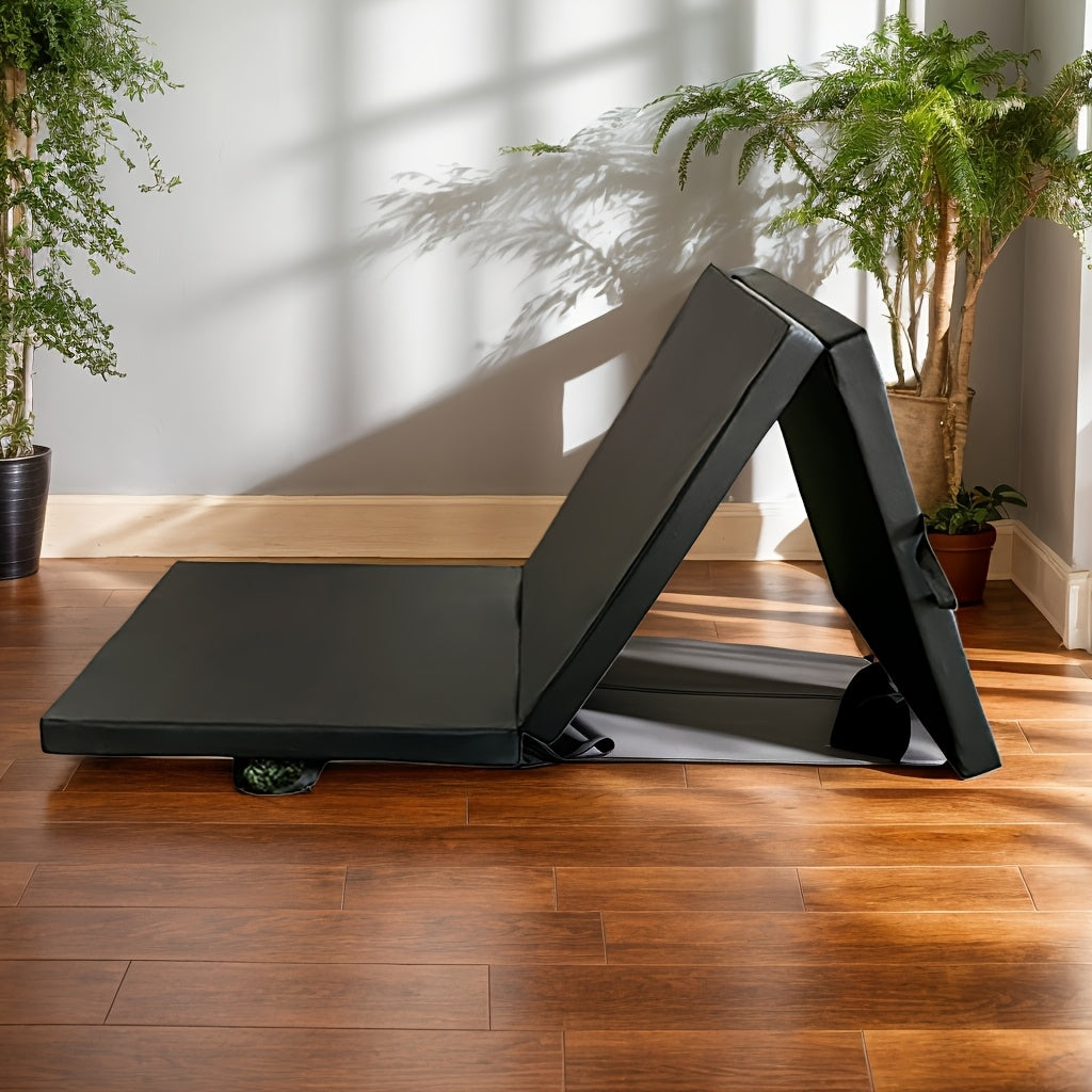 Sammenklappelig yoga måtte med tykk polstring og skridsikker overflade