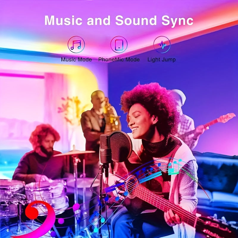Flexibla LED-ljuslister med färgbyte och musiksynkronisering