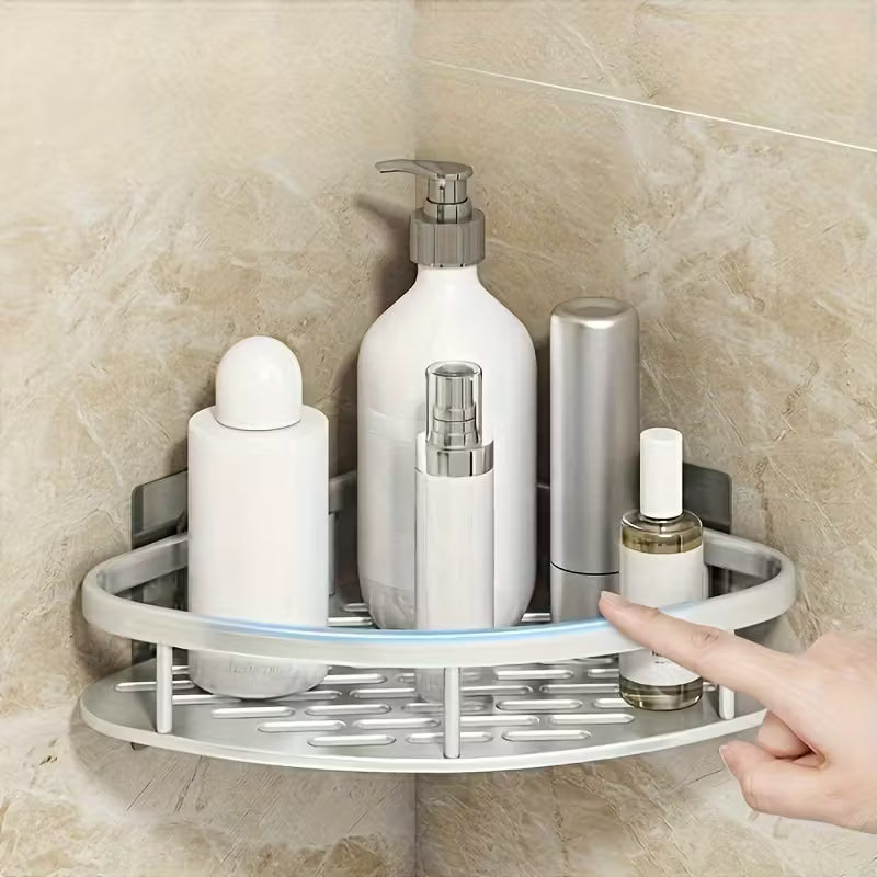 Elegant duschhylla i aluminium – enkel montering utan borrning