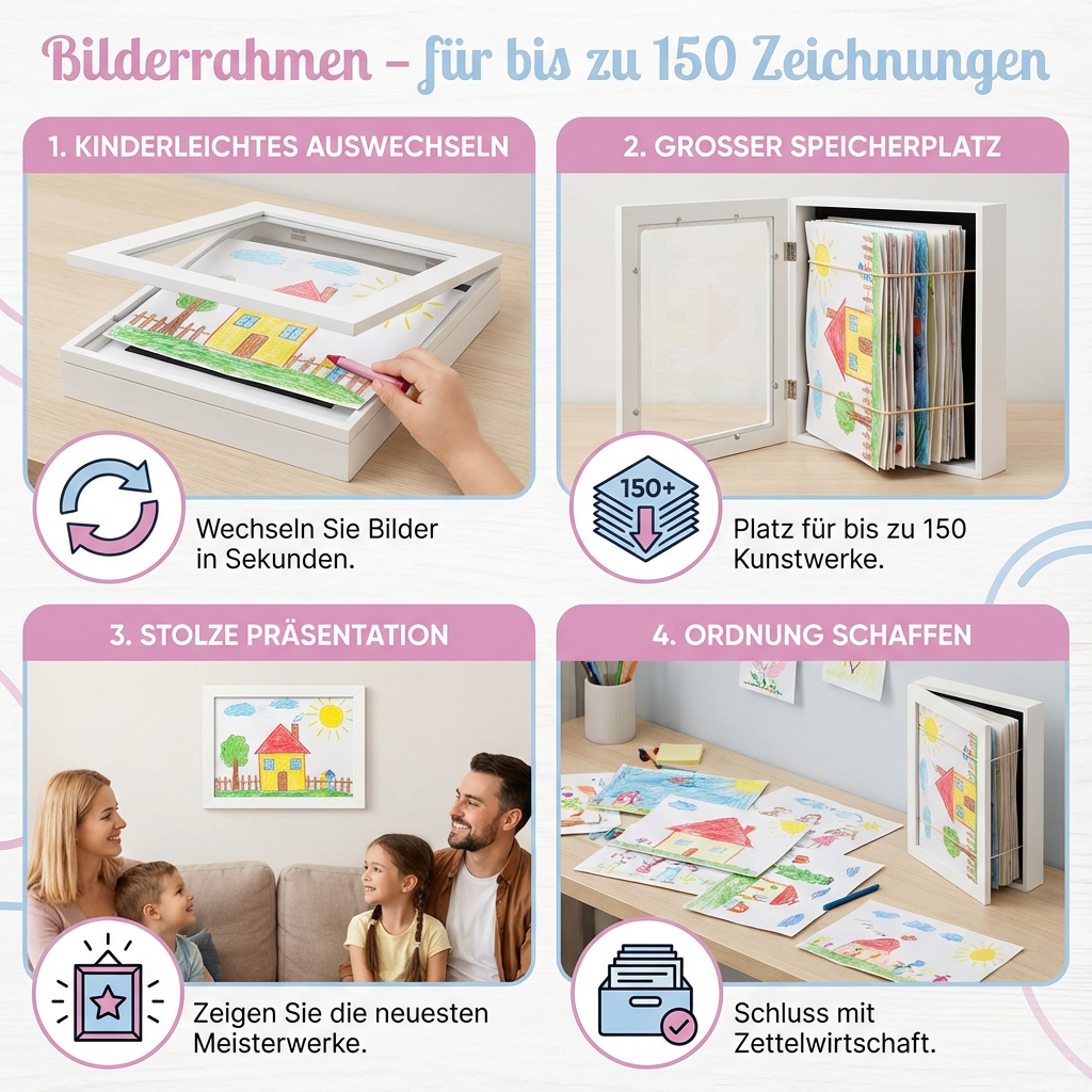Ram för förvaring av upp till 150 teckningar