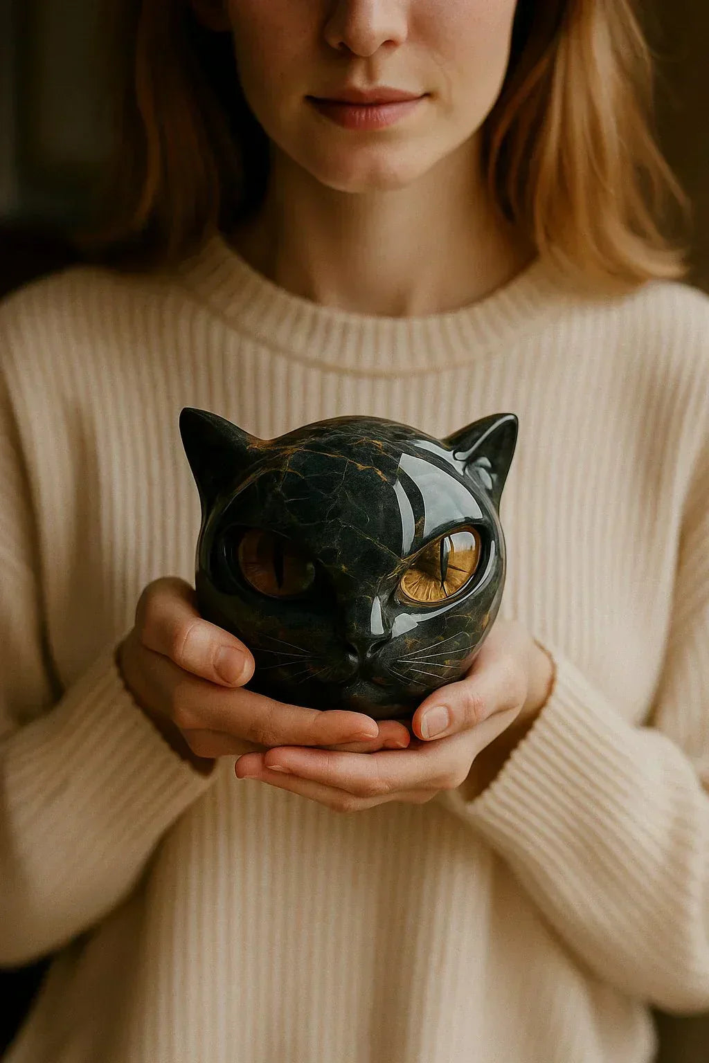 Kattens eleganta skulptur – En mystisk dekorativ figur