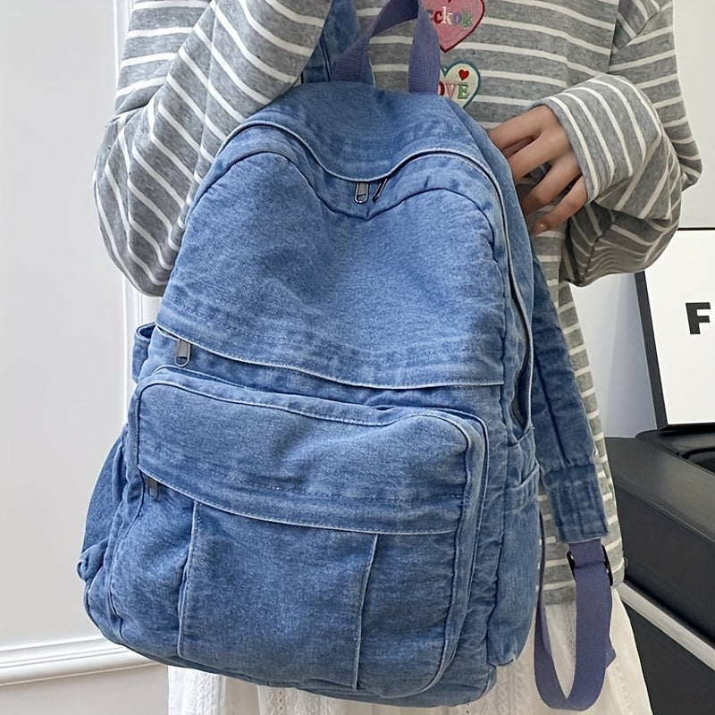 Moderne denim rygsæk – praktisk og stilfuld til hverdag