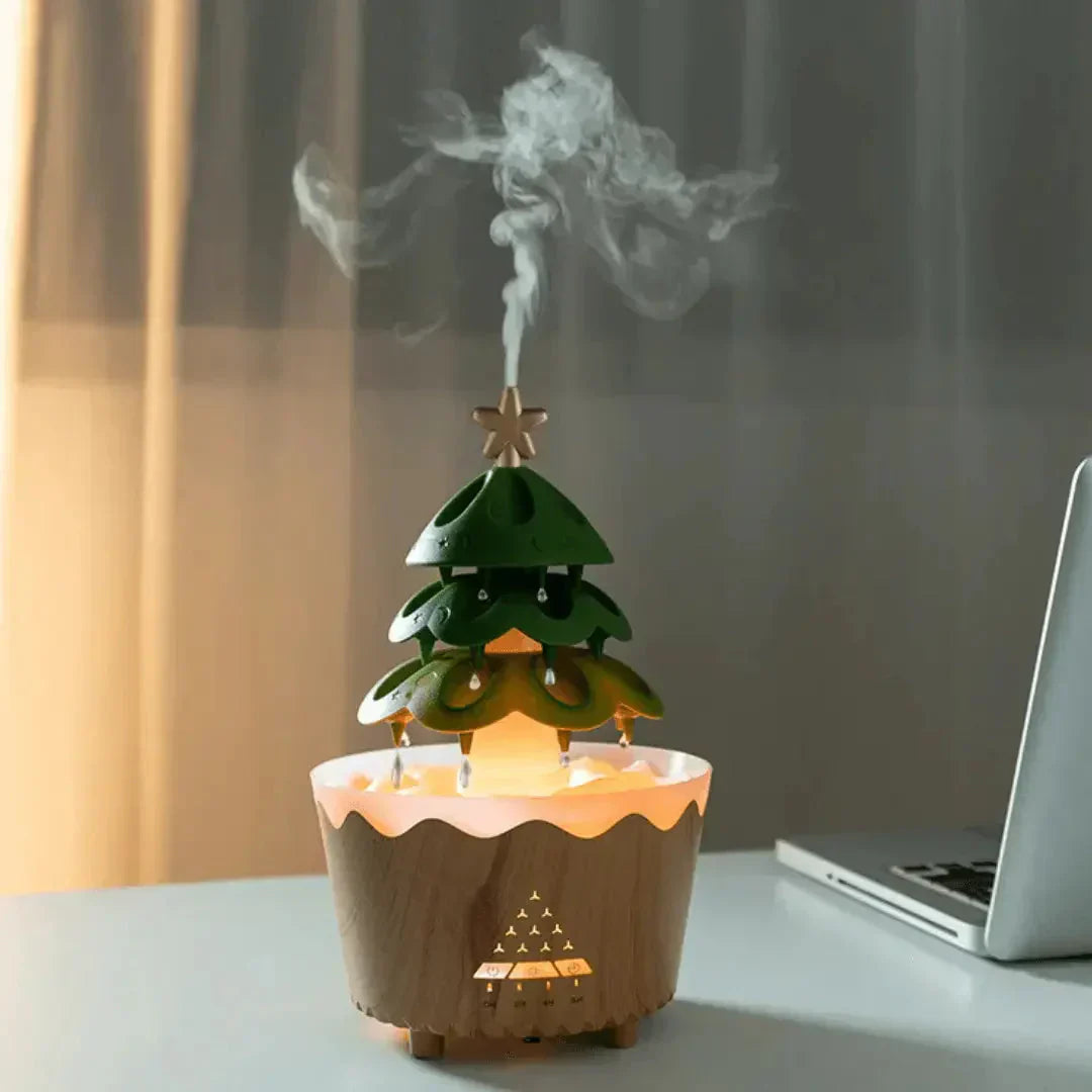 Juletræsformet LED Aromaterapi Diffuser med Farveskift
