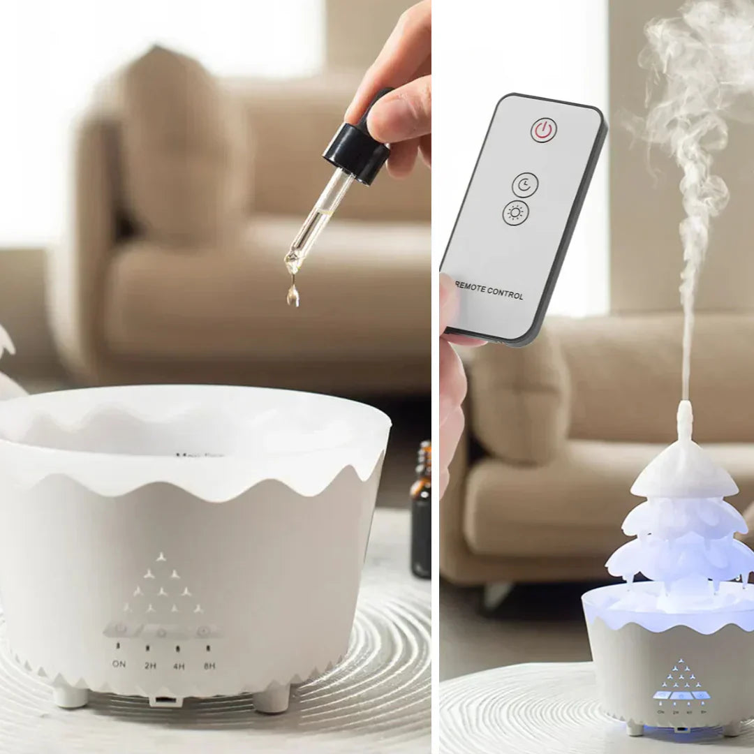 Juletræsformet LED Aromaterapi Diffuser med Farveskift