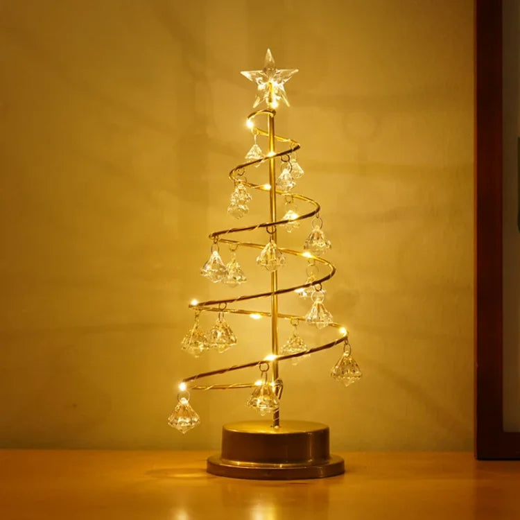 Elegant LED Bordlampe med Spiraldesign til Julestemning