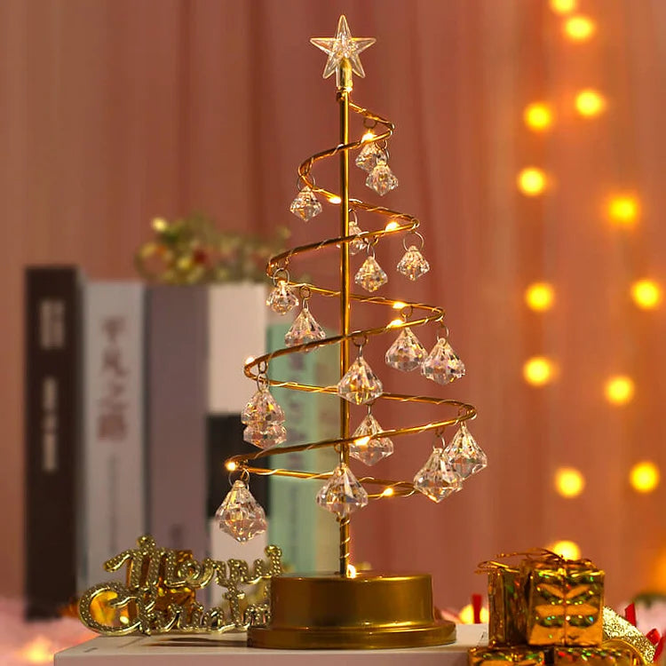 Elegant LED Bordlampe med Spiraldesign til Julestemning