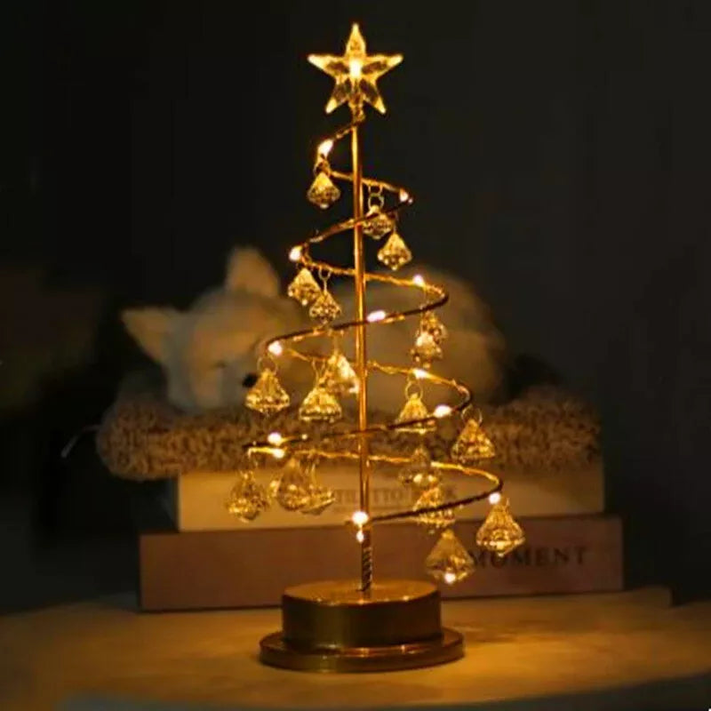 Elegant LED Bordlampe med Spiraldesign til Julestemning