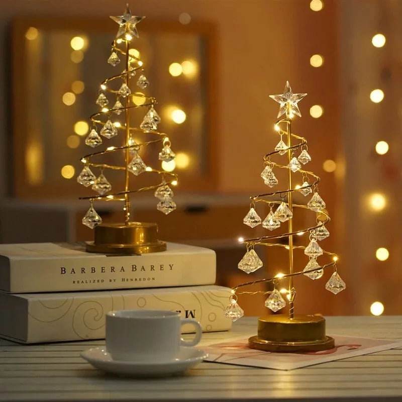 Elegant LED Bordlampe med Spiraldesign til Julestemning