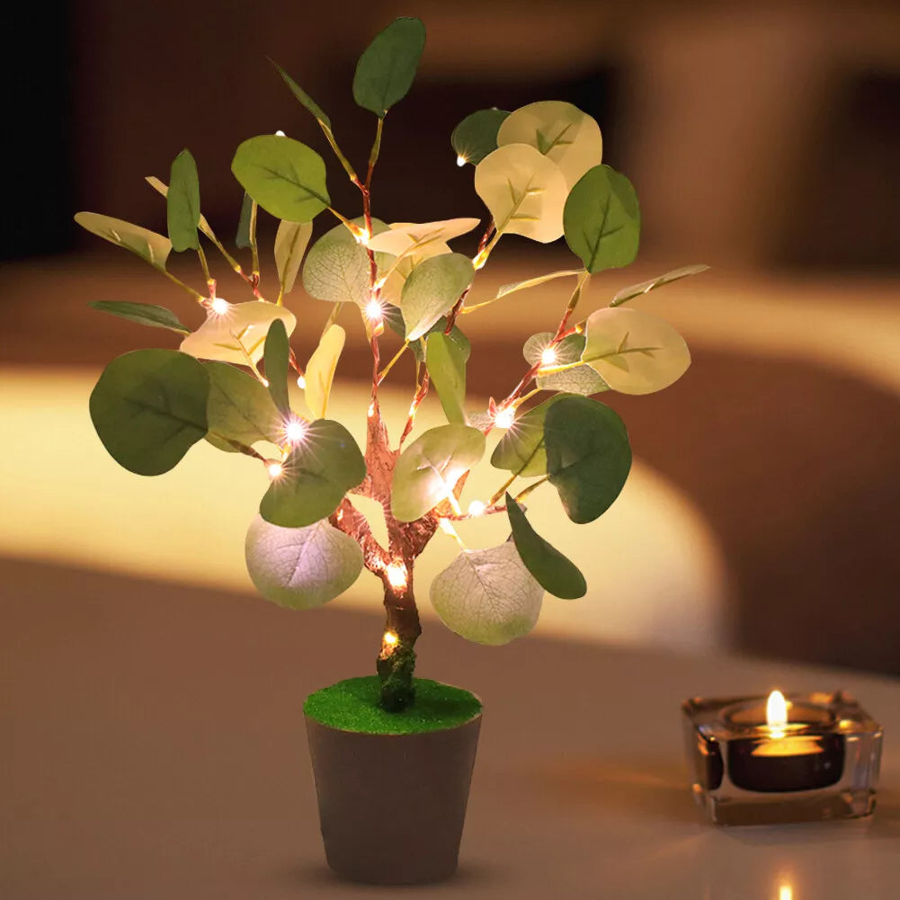 LED Bordlampe med Naturinspireret Design til Julestemning
