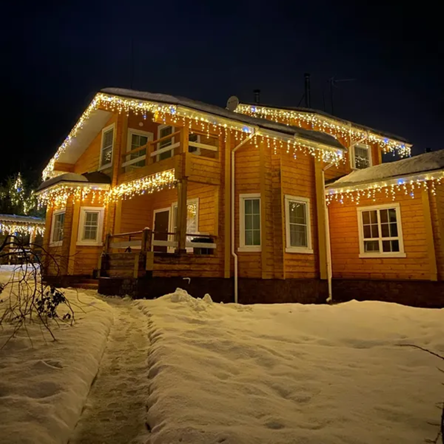 Energibesparende udendørs julebelysning - varm glød