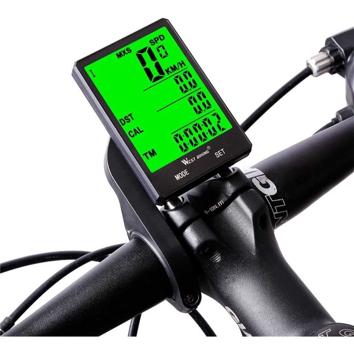Trådlös cykeldator med tydlig LED-skärm och full funktionalitet