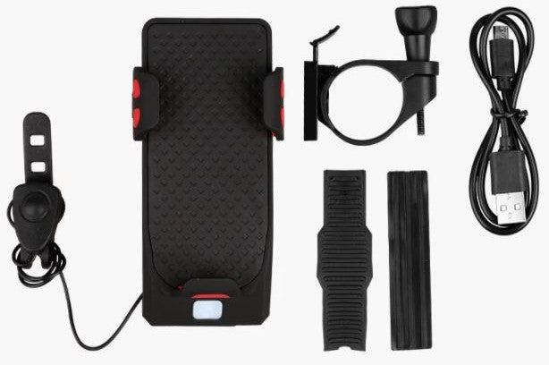 Multifunktionella cykeltillbehör med telefonhållare & LED-lampa
