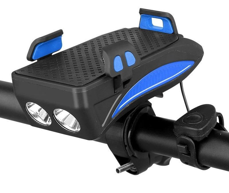 Cykelholder 4 i 1 til Telefon, Powerbank, Lys og Højttaler