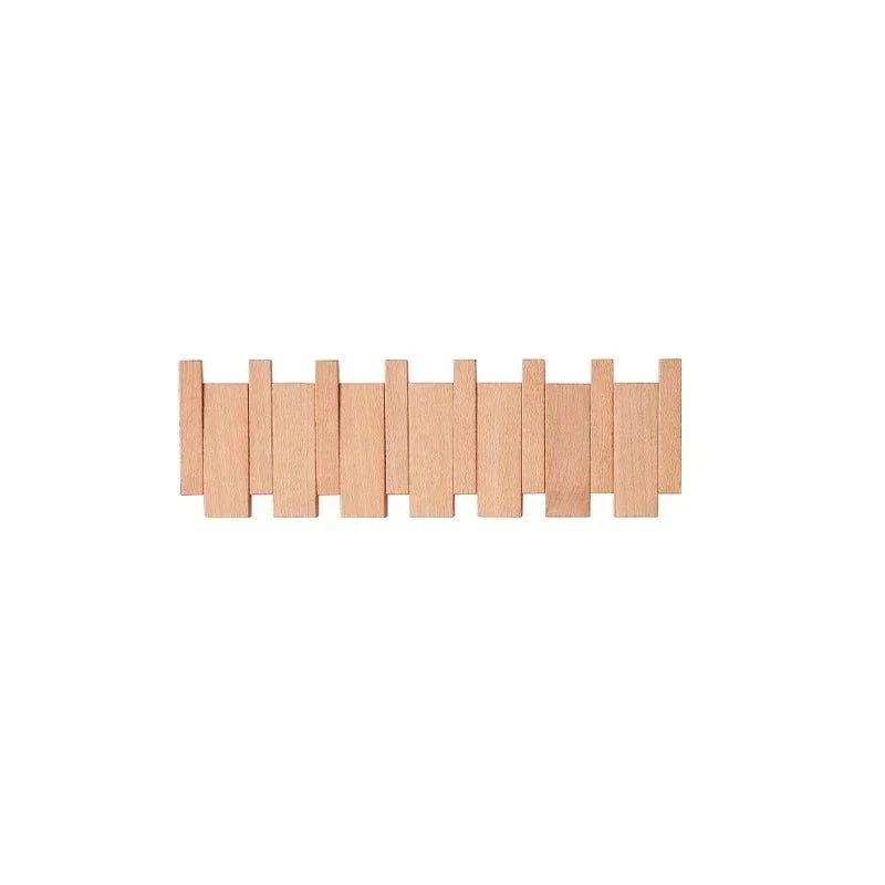 Elegant væghylde i massivt træ med foldbare kroge