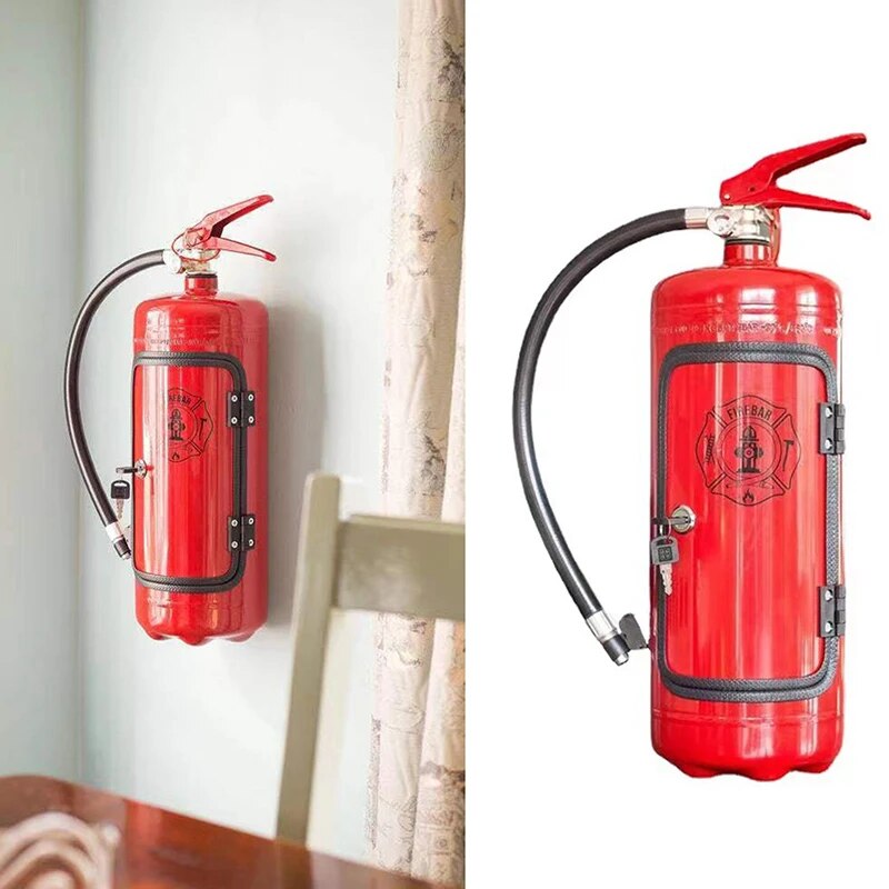 Diskret opbevaring af drikkevarer med brandslukker design