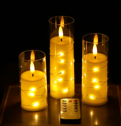 Flamlösa LED-ljus med realistisk flammeffekt