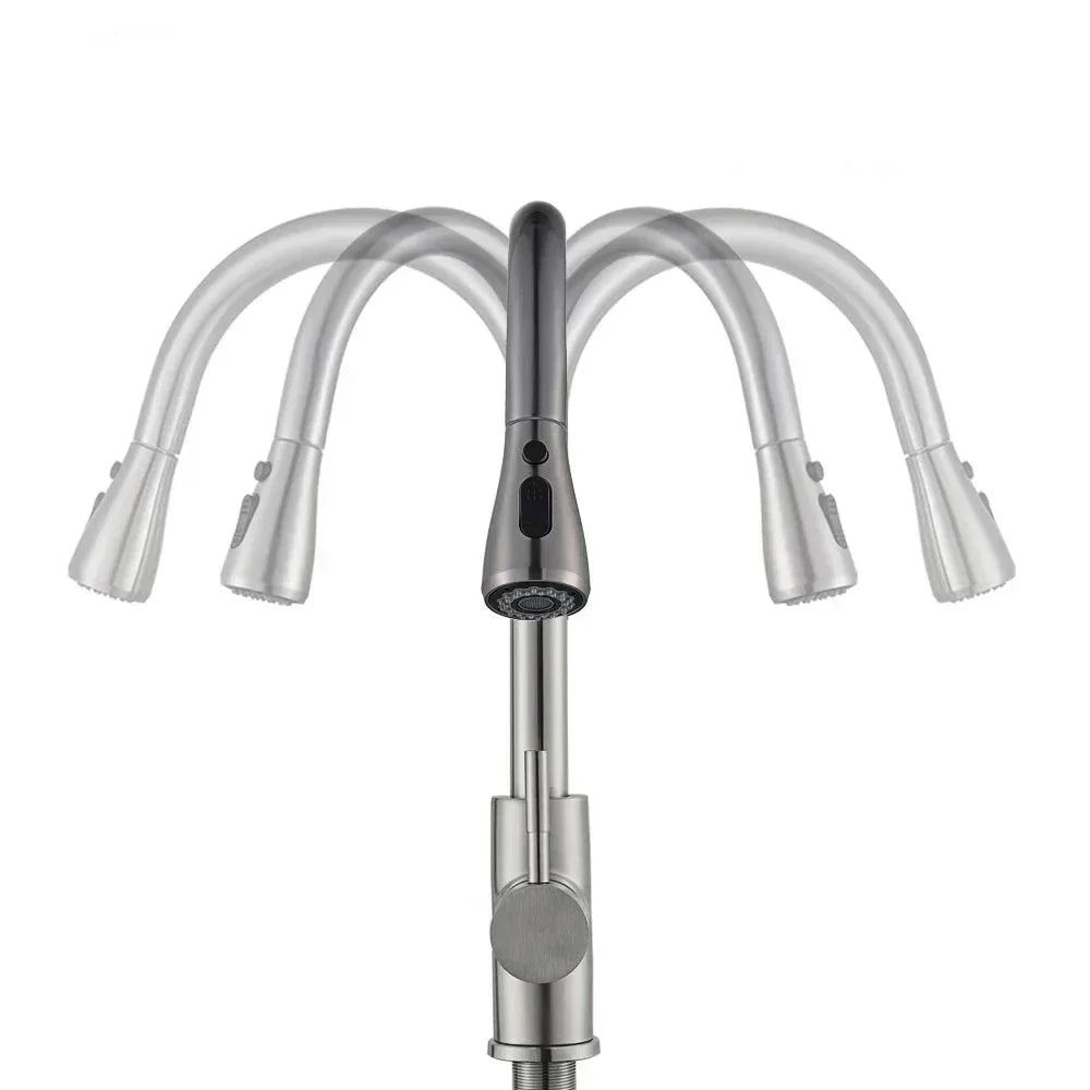 Fleksibel Køkkenarmatur med Elegant Nickel Finish