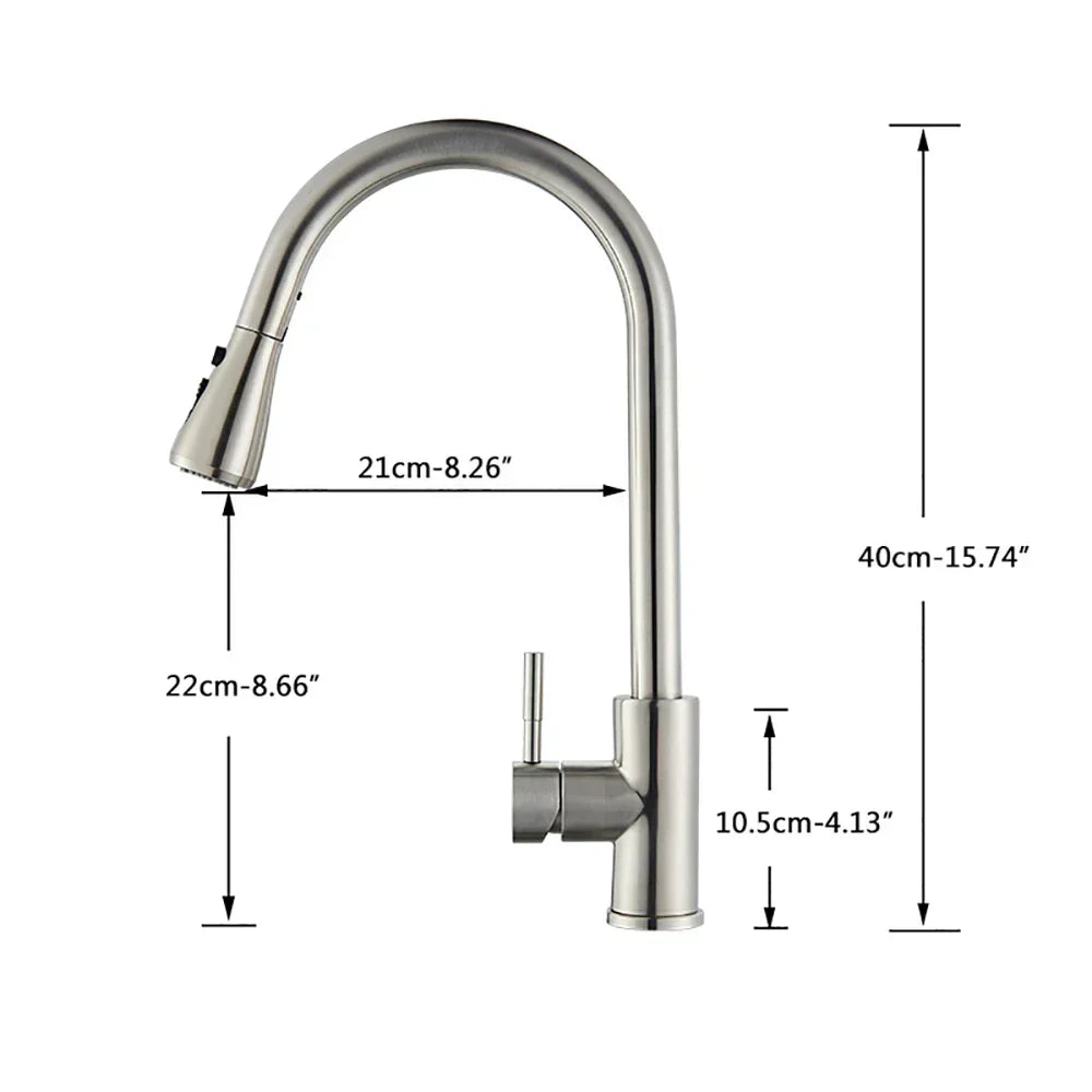 Fleksibel Køkkenarmatur med Elegant Nickel Finish