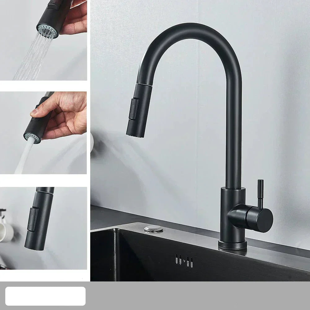 Fleksibel Køkkenarmatur med Elegant Nickel Finish