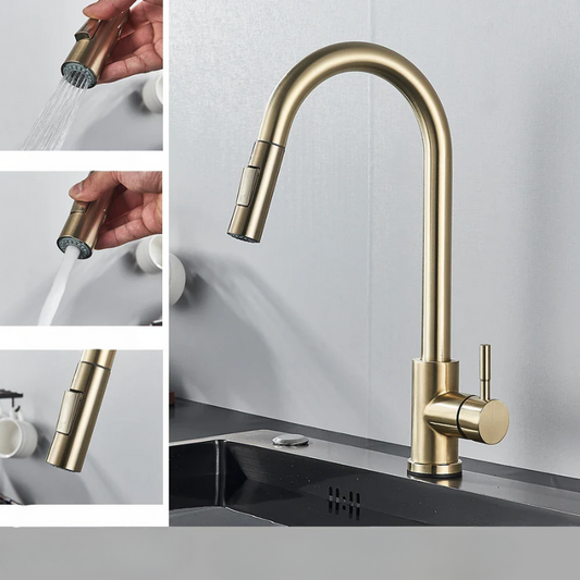 Flexibel köksblandare med elegant nickelfinish