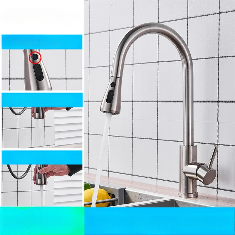 Fleksibel Køkkenarmatur med Elegant Nickel Finish