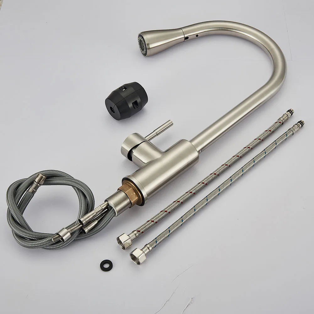 Fleksibel Køkkenarmatur med Elegant Nickel Finish
