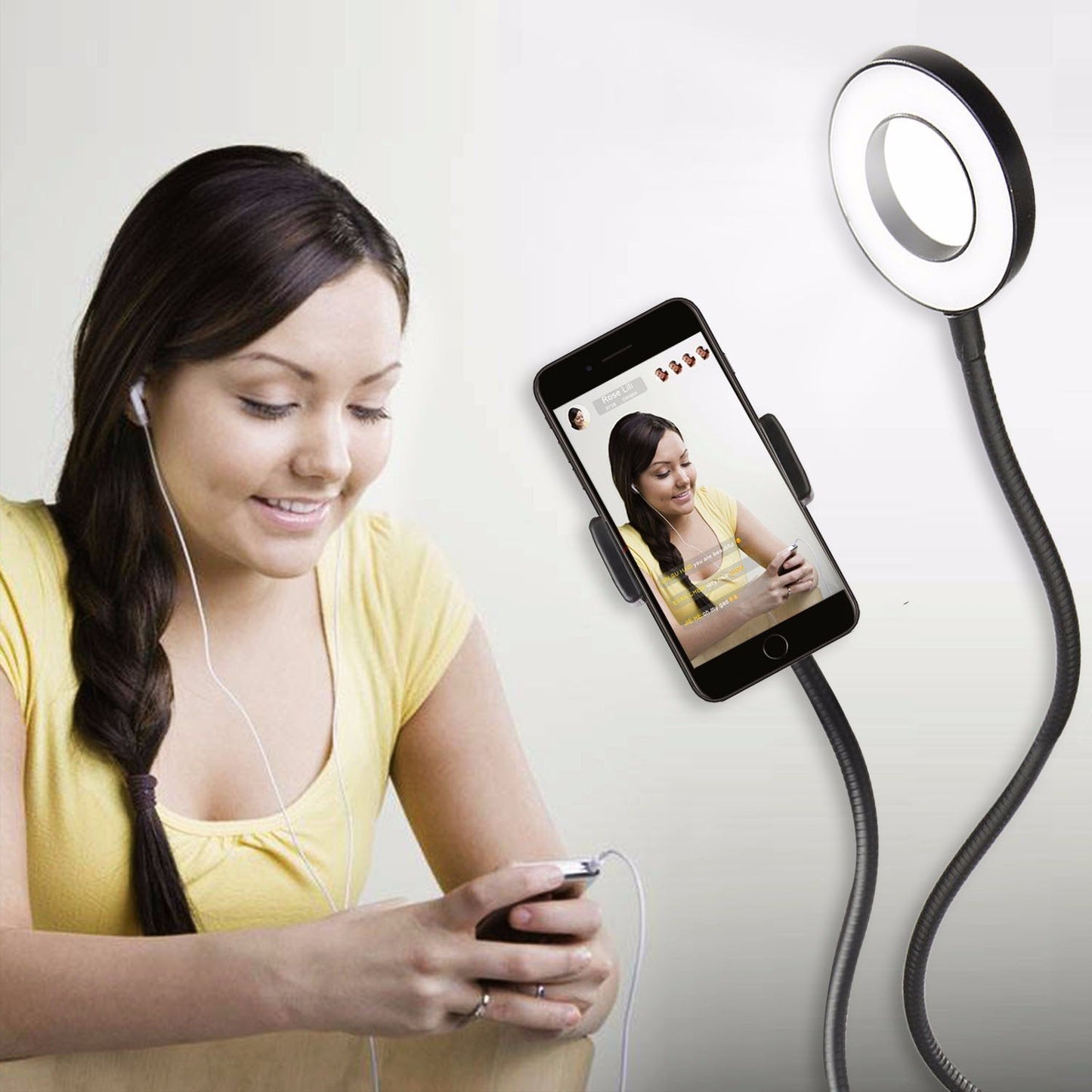 Flexibel Telefonringlampa med Justerbar Storlek