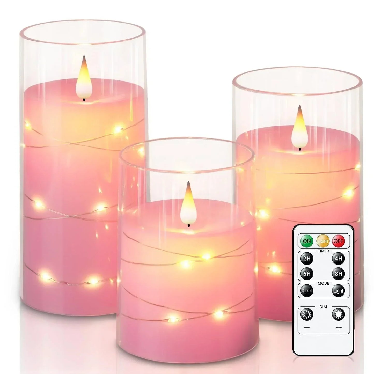 Flamlösa LED-ljus med realistisk flammeffekt