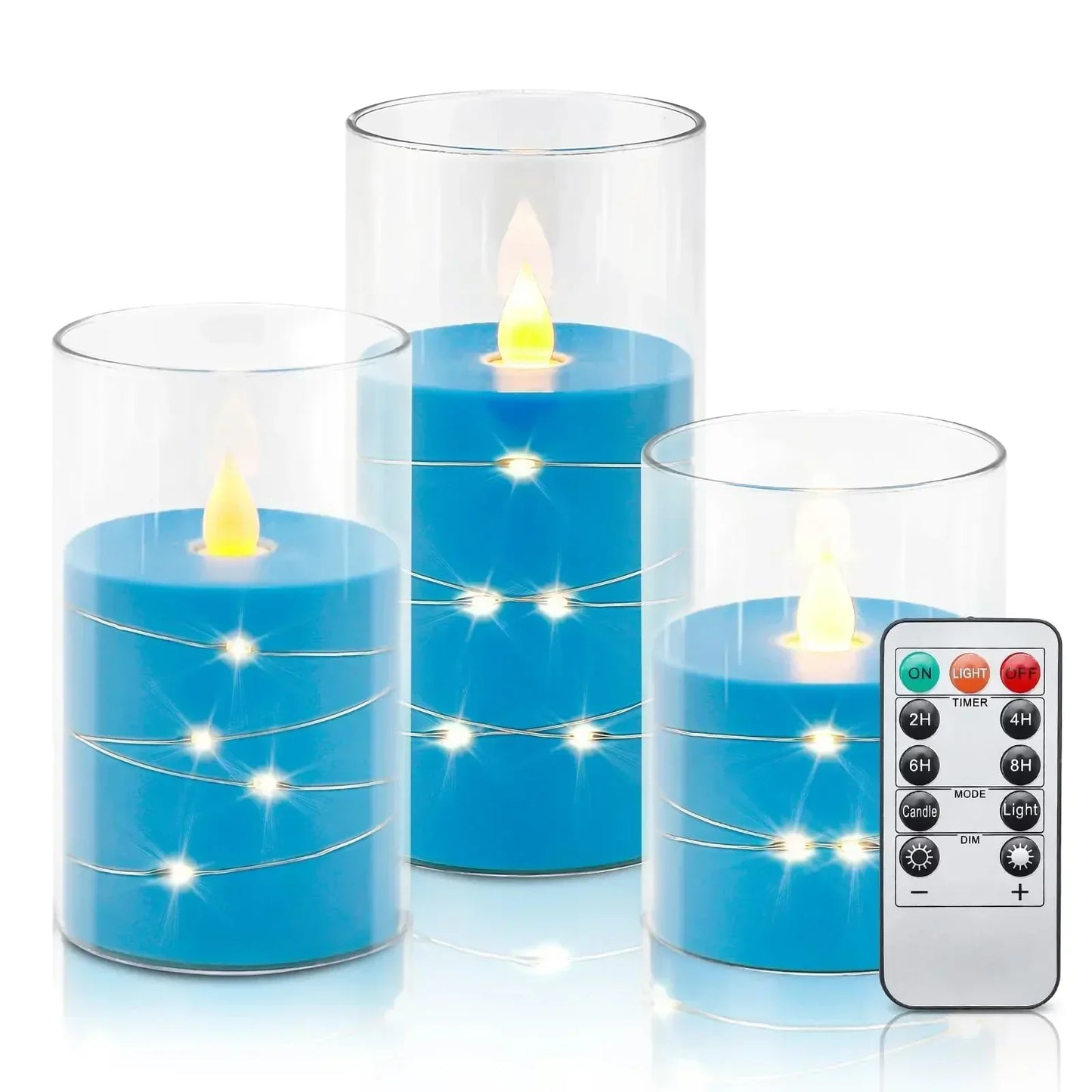 Flamlösa LED-ljus med realistisk flammeffekt