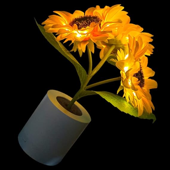 Solblomst LED Bordlampe med Genopladelig USB og Batteri