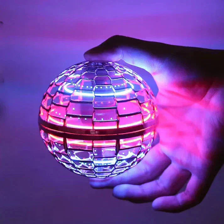 Flyvende Orb Bold - 360° Drivende Flyvemaskine med Intelligent Stabilisering - Slagfast Polypropylen - USB Hurtigopladning - LED Lys Effekter