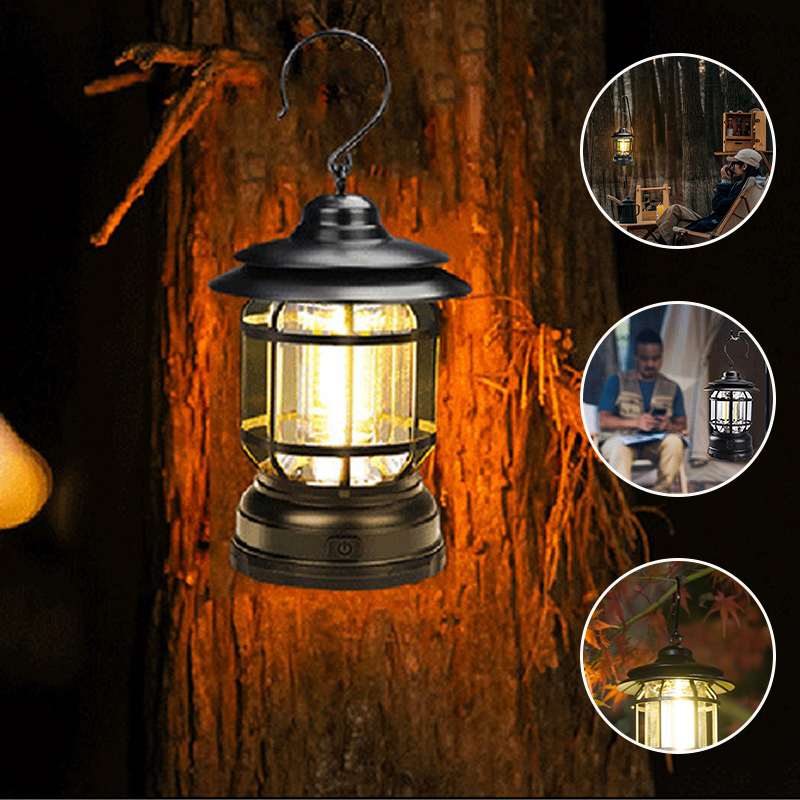 Retro campinglampa med 360° LED och magnetisk montering