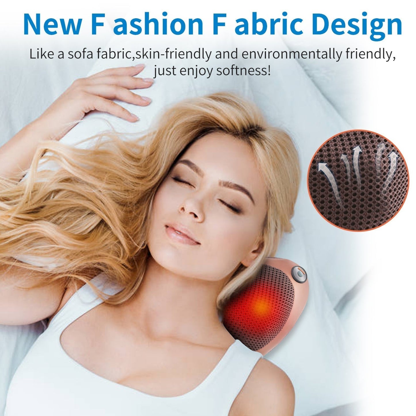 Ergonomisk Massagepude – Justerbar Hastighed med Magnetterapi for Optimal Afslapning