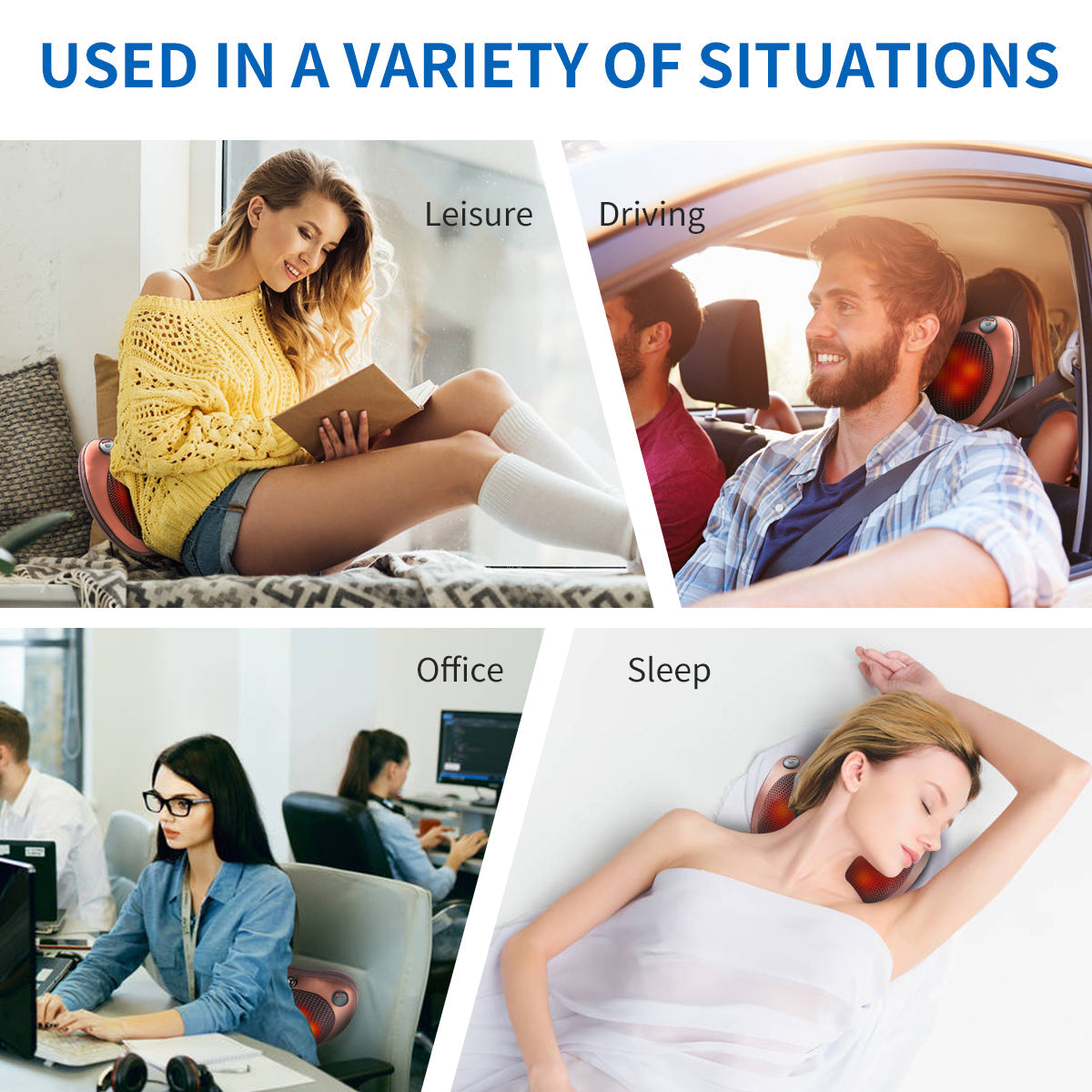 Ergonomisk Massagepude – Justerbar Hastighed med Magnetterapi for Optimal Afslapning
