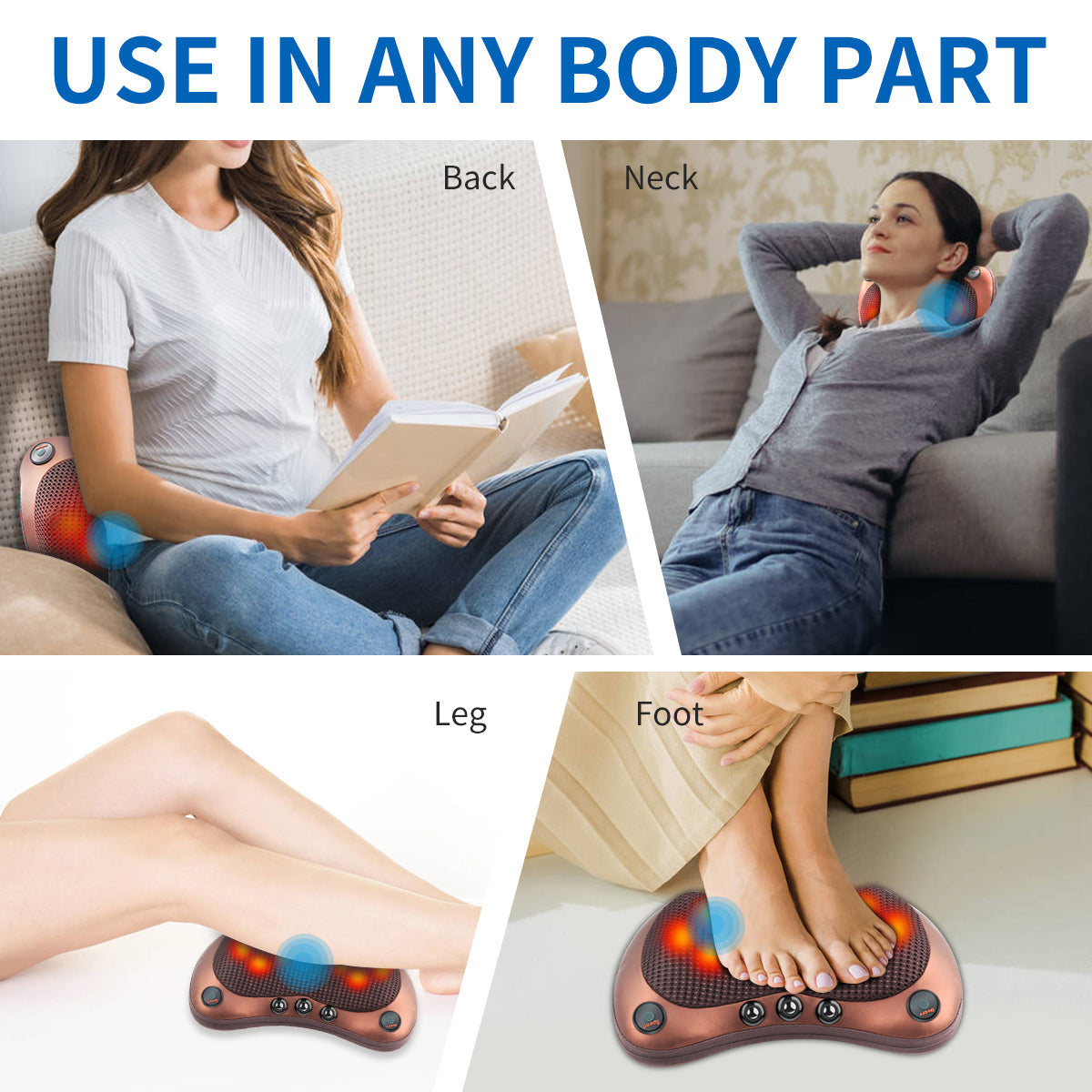 Ergonomisk Massagepude – Justerbar Hastighed med Magnetterapi for Optimal Afslapning