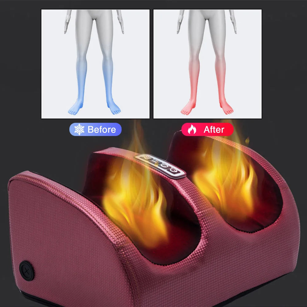Elektrisk Fodmassageapparat med Varme og Shiatsu Terapi