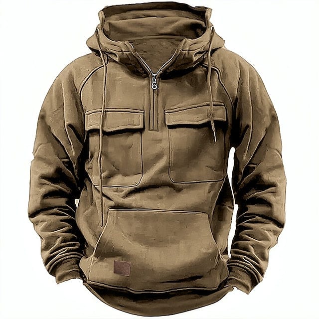 Hoodie til mænd med fleecefor og hætte til vinterbrug