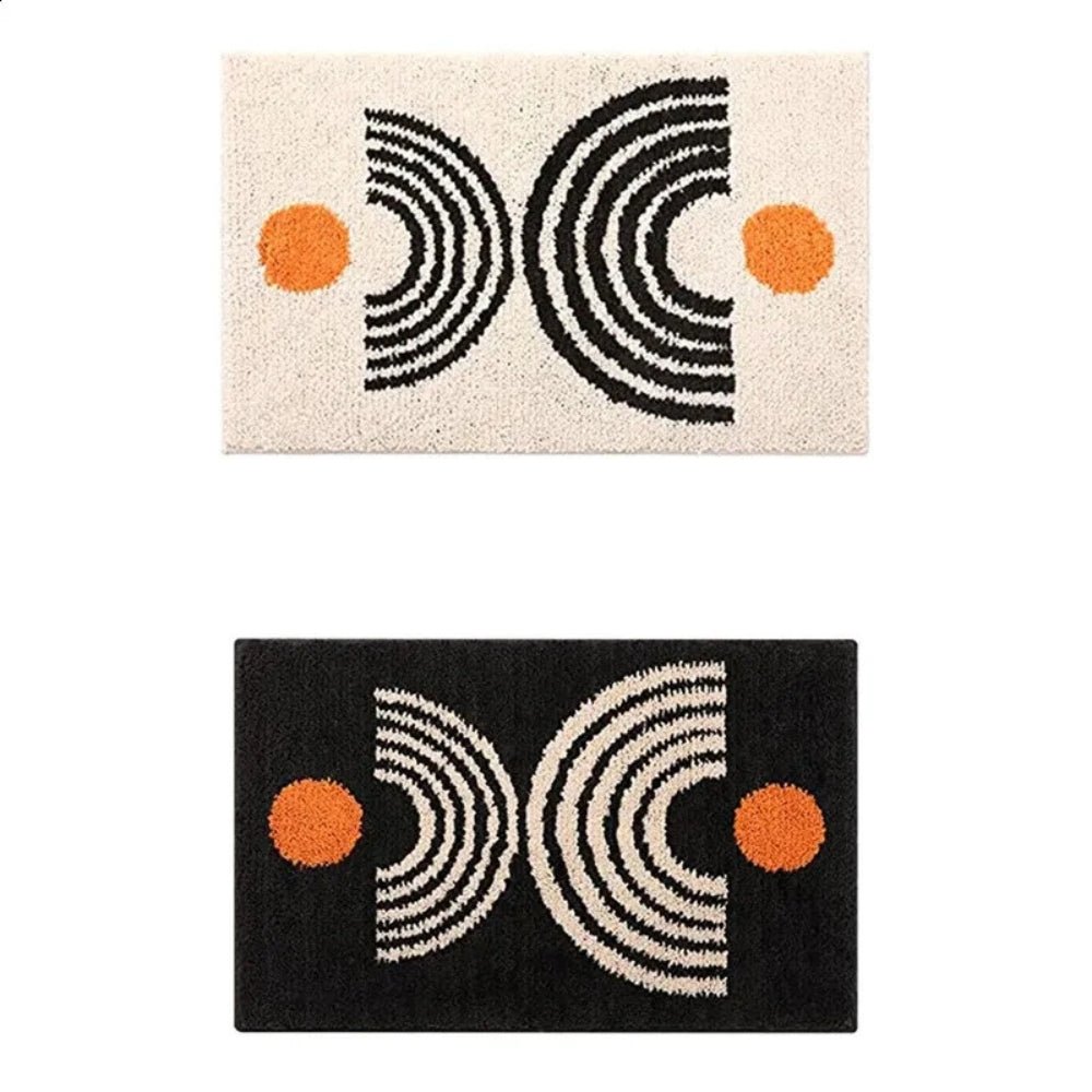 Rutsjefri Bademåtte med Solopgangsdesign - Blød og Absorberende