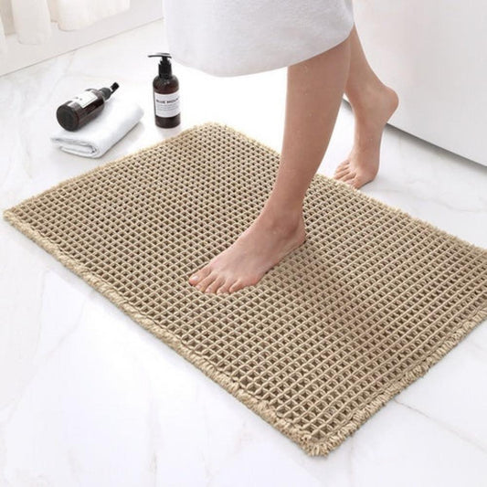 Blød Waffel Bademåtte - Absorberende & Elegant Design