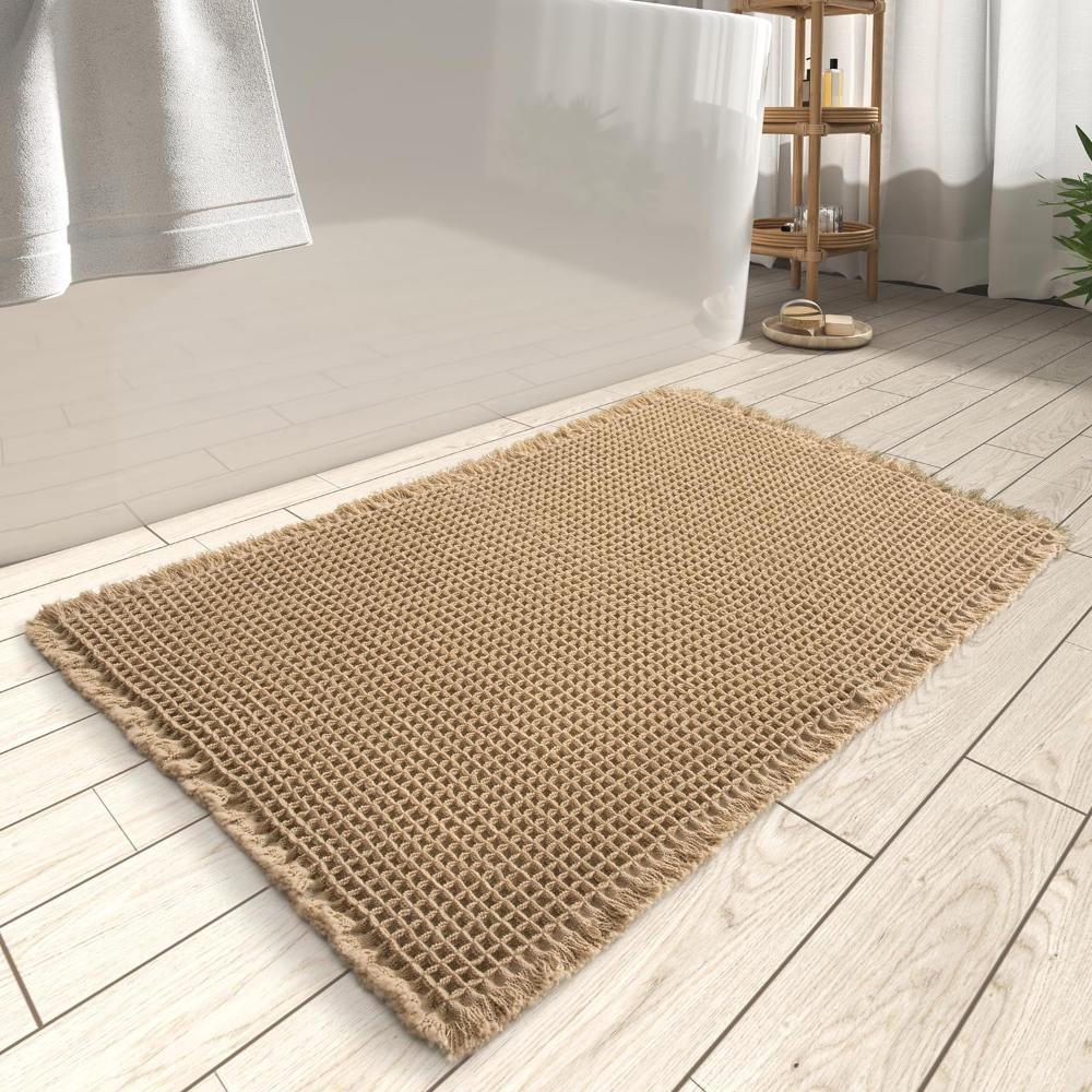 Mjuk våffelbadmatta - Absorberande & elegant design