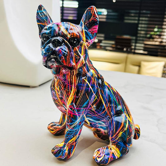Graffiti Bulldog Hundfigur – Unik Inredningsdetalj i Hög Kvalitet