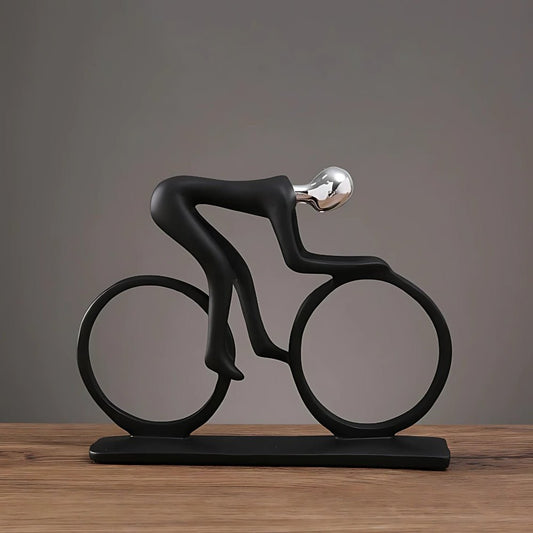 Elegant Cykelryttarskulptur i Harts – Lägg till Stil och Passion